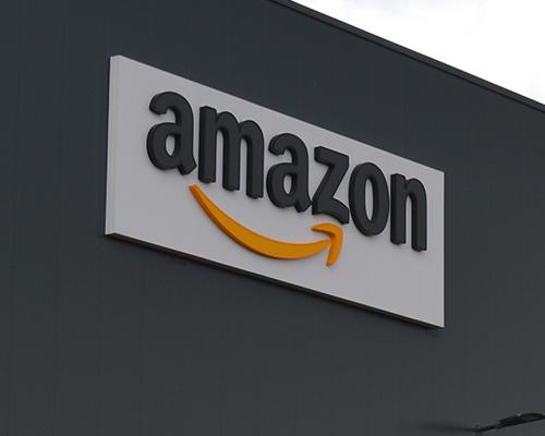 Amazon sign on large amazon factory