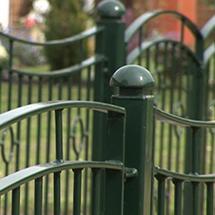 green metal fencing