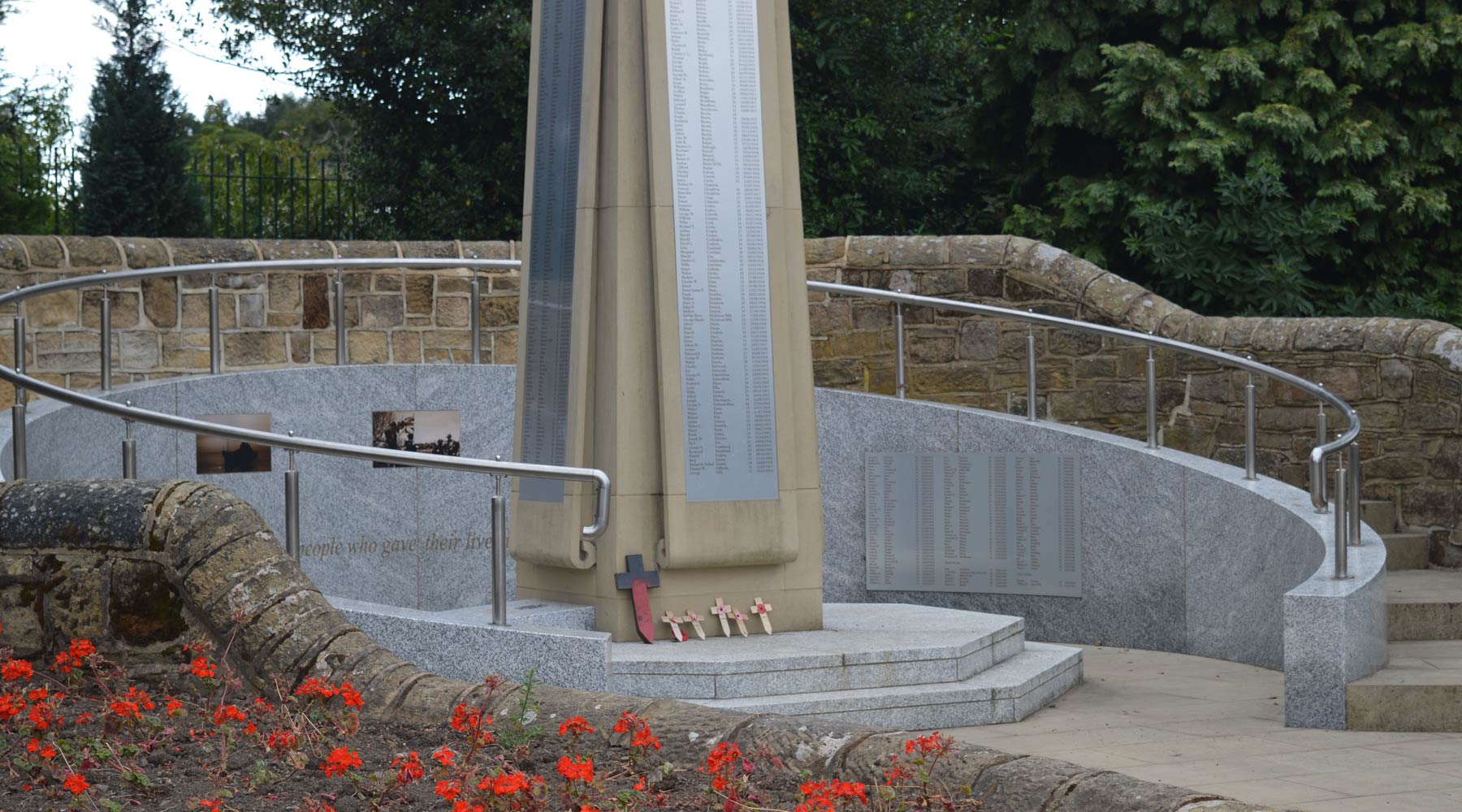 balustrade around war memorial
